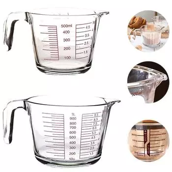 500/1000 мл мерный стеклянный стакан с высоким содержанием боросиликатного стекла для измерения жидкости микроволновая печь доступны принадлежности для выпечки кухни