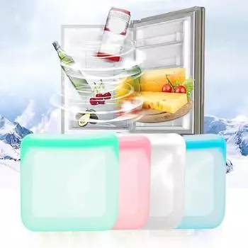 500/1000 мл силиконовый мешок для еды, термостойкость, прочное хранение фруктов и овощей 500ML белый