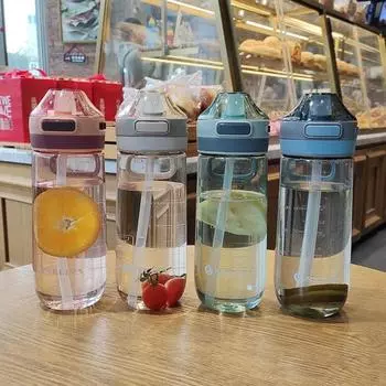 500/650 мл пластиковая прозрачная бутылка для воды с трубочкой Drinkware спортивная бутылка для воды для школы 500ml розовый