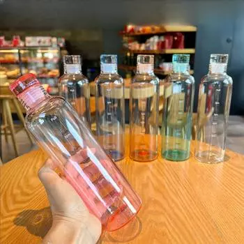 500/650 мл прозрачная большая стеклянная бутылка с маркером времени крышка вода напитки для молока сок чай кофе простая чашка спорт 500m