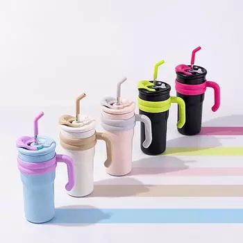 500/700 Big Mac Ice King Cup 316 Stainless Steel Large Capacity Insulated Cup Mini Car Cup Handle Straw Coffee 500-700ml
