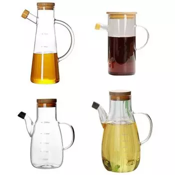 500/800 мл бутылка для приправы для приготовления пищи стеклянный диспенсер для оливкового масла соус уксус горшочек бутылки с ручкой крышка кухонный контейнер для приготовления пищи