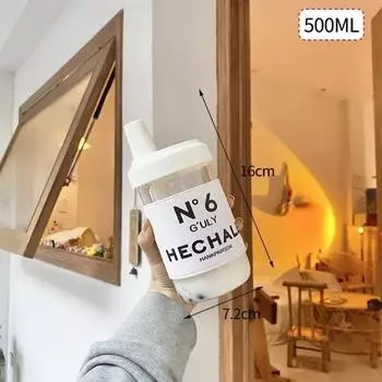 500/850 мл бутылки для воды сок молоко пластиковый стакан с крышкой соломинка пузырьковый чай кофейные чашки большой емкости питьевая посуда прозрачный Cake Sleeve