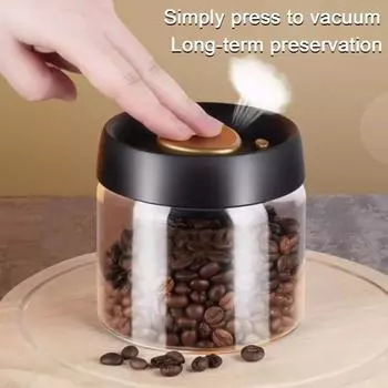 500/900/1200/1800 мл герметичная банка влагостойкая стеклянная банка для хранения в вакуумных зернах для кухни S чёрный