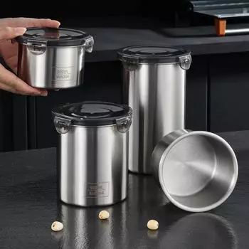 500/900/1400 мл герметичный пищевой контейнер из нержавеющей стали для свежих зерновых овощей кофейных зерен кувшин для кухни органайзер контейнеры для хранения