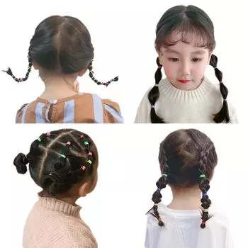 500 цветных резинок в мешочке завязывают волосы, а веревка постоянно утолщается, чтобы увеличить головной убор кольца для волос