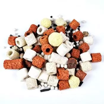 500 г 10-в-1 фильтрующий материал для аквариума: Керамические кольца, дом бактерий, активированный уголь, вулканическая порода для очистки воды. Coral Stone 500g