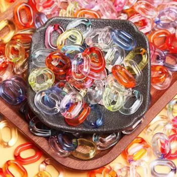 500 г, 15*19 мм, около 750 шт., модные DIY ювелирные аксессуары, цепочка, прозрачная для изготовления браслета, ожерелья, креативные многоцветные акриловые свободные бусины