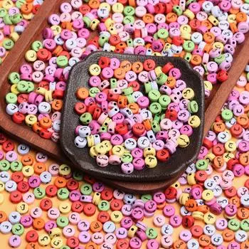 500 г 2500 шт. 7 мм свободные бусины плоские бусины ювелирные аксессуары DIY смешанный арабский алфавит разделитель разноцветный