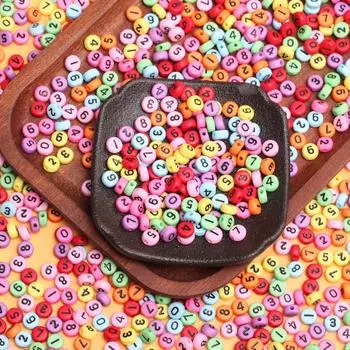 500 г 3570 шт. ювелирные аксессуары, бусины-разделители, смешанные цифры, 7 мм, свободные бусины «сделай сам», для ожерелья, браслета, акрил разноцветный