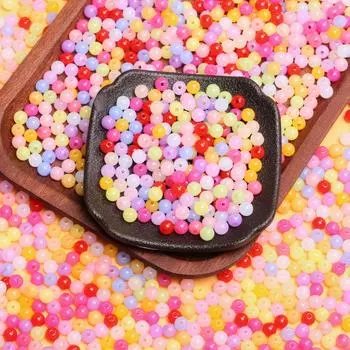 500 г 6 мм желе цвета, ювелирные аксессуары для поделок, акриловые бусины, бусины для самостоятельного изготовления ювелирных изделий, модные круглые бусины из бисера разноцветный