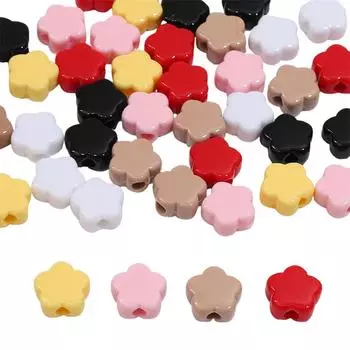 500 г акриловые бусины цветочные подвески бусины-цветочки для самостоятельного изготовления браслетов, ожерелий и ювелирных изделий 15x14mm 500g коричневый