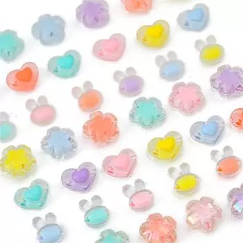 500 г акриловые бусины красочные подвески в виде сердечек и цветов для изготовления ювелирных изделий своими руками ожерелья серьги аксессуары для рукоделия 17x13mm 500g