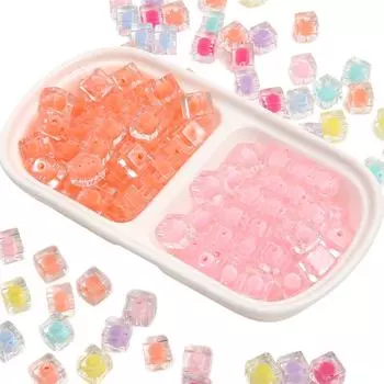 500 г акриловые бусины матовые квадратные подвески прозрачные бусины для самостоятельного изготовления браслетов, ожерелий, ювелирных изделий 01 зелёный