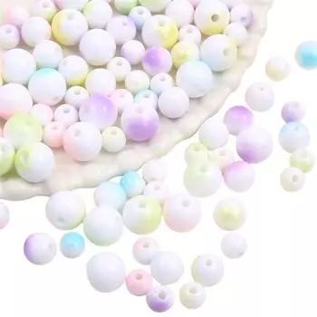 500 г акриловые бусины однотонные аэрозольные краски двухцветные подвески бусины для самостоятельного изготовления браслетов, ожерелий и ювелирных изделий 12mm 520pcs фиолетовый