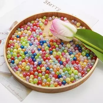 500 г акриловые цветные бусины-пузырьки для ожерелий и ювелирных изделий своими руками 8mm 500g жёлтый