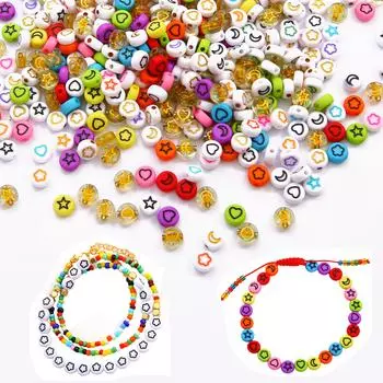 500 г акриловые лунные звезды бусины подвески браслет ожерелье для самостоятельного изготовления ювелирных изделий аксессуары 7x4mm 500g разноцветный/белый