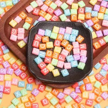 500 г аксессуары «сделай сам», кулон, акриловые свободные бусины, ювелирные изделия с буквами, модные квадратные серьги 9*7 мм, серьги, ремесло, ожерелье, браслет