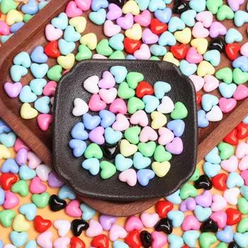 500 г для изготовления ювелирных изделий, браслет ярких цветов, ожерелье, аксессуары, бусины в форме сердца, акриловые свободные бусины, DIY ювелирные изделия, подвески