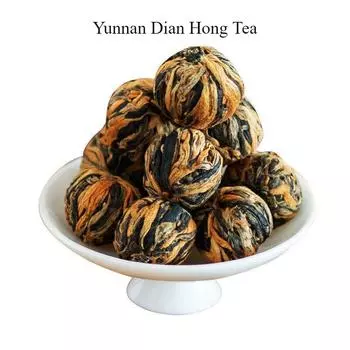 500 г Юньнаньский чай Дянь Хун вышитый шарик ручной работы с жемчугом дракона маленький золотой шарик