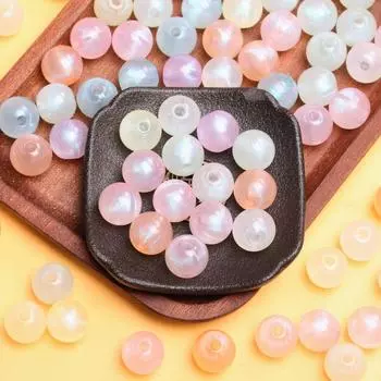 500 г круглые бусины, ювелирные аксессуары, тонкое мерцание, Русалочка, цвет макарон, DIY материал из бисера, ожерелье, браслет 14/16 мм 14mm разноцветный