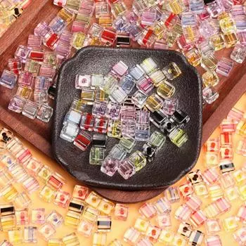 500 г около 1080 шт. ювелирные изделия для рукоделия 8 мм квадратные кубические бусины поставки браслет серьги Diy Craft прозрачные акриловые бусины для изготовления