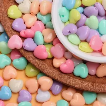 500 г около 1160 шт., свободные бусины в форме сердца, ожерелье, браслет, изготовление ювелирных изделий, 12*11 мм, кулон, сделай сам, для