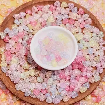 500 г около 1200 шт. 9,8*11 мм в форме сердца, свободные бусины с трещинами, ручное ремесло для изготовления ювелирных изделий, бусины «сделай сам», ювелирные аксессуары разноцветный