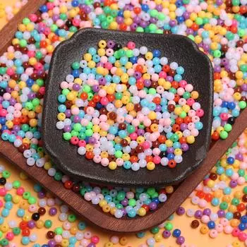 500 г около 14500 шт. 4 мм DIY для изготовления ювелирных изделий круглые свободные бусины сплошной цвет