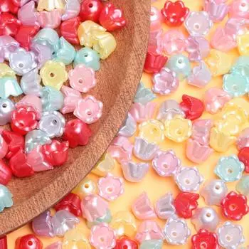 500 г, около 1800 шт., серьги, модные цветочные сосуды «сделай сам», 9*6,7 мм, акриловые ландыши, акриловые свободные бусины