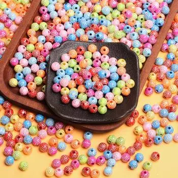 500 г около 2500 шт. ожерелье браслет DIY Babysbreath акриловые модные 8 мм блестящие ювелирные аксессуары разделительная бусина свободные бусины разноцветный