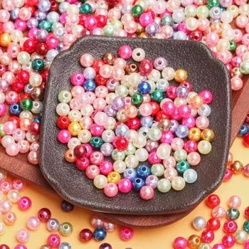 500 г около 3330/1780 шт. для ожерелья, браслета, акриловые круглые прокладки, свободные бусины, серьги, ювелирные изделия 6/8 мм, сделай сам 6mm/3330Pcs разноцветный