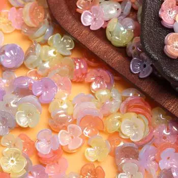 500 г, около 4700 шт., 9,5 мм, разноцветные маленькие цветочные бусины, акриловые подвески для изготовления ювелирных изделий