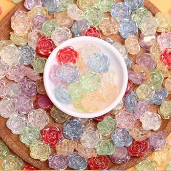 500 г около 470 шт. 18 мм акриловые перфорированные с плоским дном модные ювелирные аксессуары «сделай сам» розовые бусины цветок AB волшебный цвет