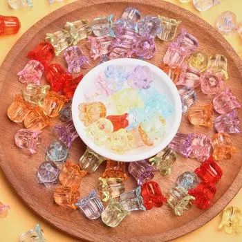 500 г около 500 шт. 17*15 мм прозрачный акрил ландыш материал ручной работы цветы ожерелье браслеты DIY аксессуары для изготовления ювелирных изделий