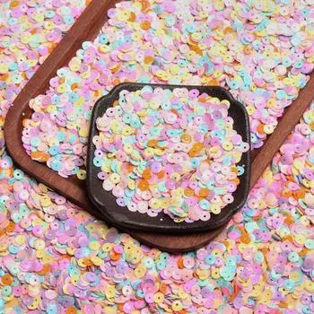 500 г около 62500 шт., креативный круглый блесток, ПВХ, сделай сам, декоративный материал, блестящий вогнутый тип, чашка для воды, ювелирные аксессуары, среднее отверстие