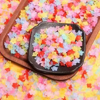 500 г около 840 шт. 9x4 мм, многоцветные маленькие утренние кровавые акриловые прозрачные бусины, шапки для изготовления ювелирных изделий, модные матовые аксессуары «сделай сам», цветок разноцветный