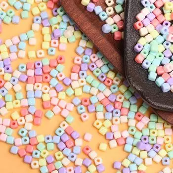 500 г около 9600 шт. 4 мм для браслета и ожерелья Ювелирные аксессуары ручной работы аксессуар для бисера квадратные свободные бусины модные DIY акриловые