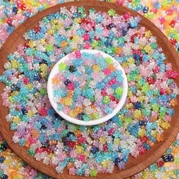 500 г/пакет 7 мм около 4500 шт. акриловые бусины с цветком сливы DIY браслет ожерелье AB покрытие бусины-разделители для изготовления ювелирных изделий аксессуары ручной работы