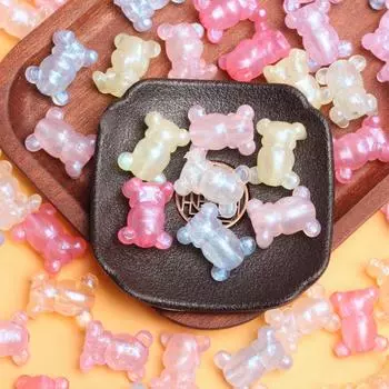 500 г/пакет Изготовление ожерелья Светящийся браслет Медведь Мерцающий DIY Ювелирные изделия Аксессуары Акриловые бусины Творческие материалы для ручной работы