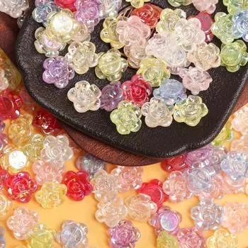 500 г/пакет около 1500 шт. Цветочный браслет ручной работы AB Цвет Подвески Ожерелья DIY Акриловые бусины Бусины с отверстием для изготовления ювелирных изделий Бусины для изготовления ювелирных изделий