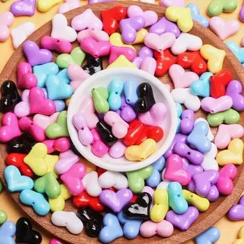 500 г/пакет около 200 шт. 17 мм * 22 мм акриловые красочные аксессуары ручной работы «сделай сам» свободные бусины-разделители для изготовления ювелирных изделий фурнитура в форме сердца