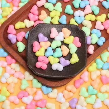 500 г/пакет, ювелирные аксессуары, ожерелье, изготовление макарон цвета пердежа, персиковое сердце, бусины среднего размера, «сделай сам», модный кремовый браслет