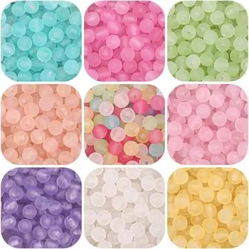 500 г Пластиковые акриловые бусины матовые прозрачные россыпью бусины для ожерелья браслета DIY ювелирных изделий ремесла 10mm 500g разноцветный