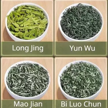 500 г сочетания зеленого чая Лунцзин + Маоцзянь + Билуочунь + листовой чай Юньу
