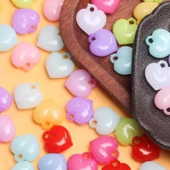 500 г/упак., 16 мм, свободные бусы, ожерелье, кулон в виде сердца, изготовление ювелирных изделий из акрила, аксессуары для самостоятельного изготовления, однотонные браслеты, серьги, изготовление ожерелья с подвеской