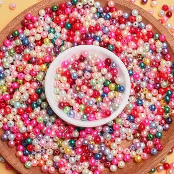500 г/упак. около 3330/1780 шт. для ожерелья, браслета, серег, ювелирных изделий, акриловые круглые 6/8 мм, свободные бусины-разделители «сделай сам» 6mm разноцветный
