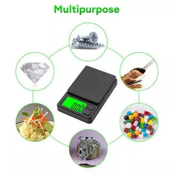 500 г x 0,01 г Мини карманные цифровые весы для ювелирных изделий из золота и серебра Весы баланс грамм электронные весы чёрный
