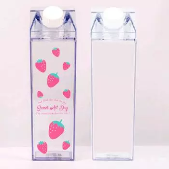 500 мл/1000 мл молочная картонная бутылка для воды пластиковая прозрачная бутылка для воды портативная бутылка для хранения молока бутылка для сока и чая герметичная чашка 401-500ml