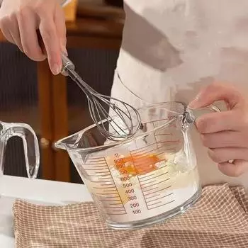 500 мл/1000 мл стеклянный мерный стакан для приготовления пищи при высоких температурах, устойчивый к выпечке инструмент для микроволновой печи стеклянный мерный стакан со шкалой